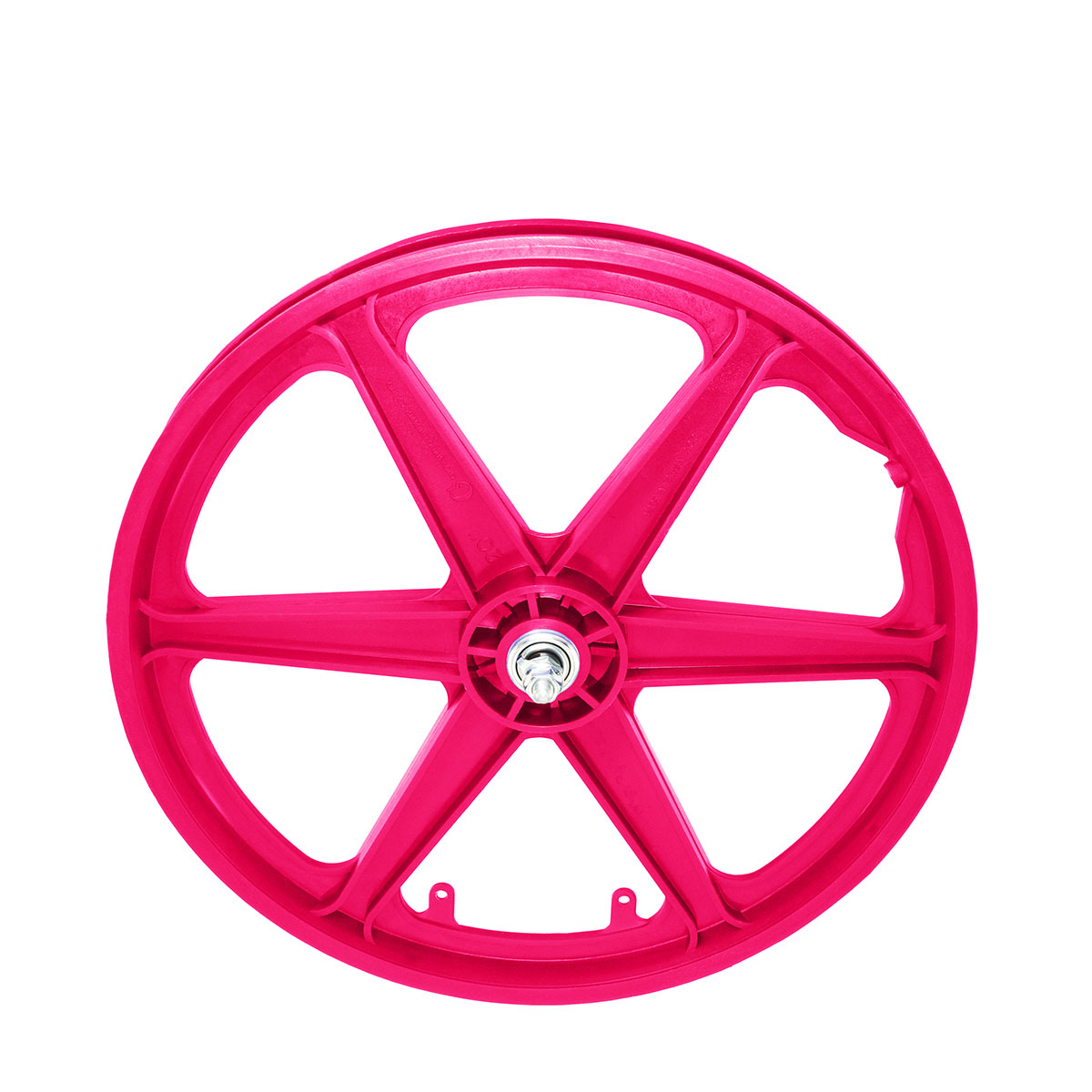 20 Inch x 38mm Plastic 6-Spoke Front Wheel 3/8 Axle Pink.